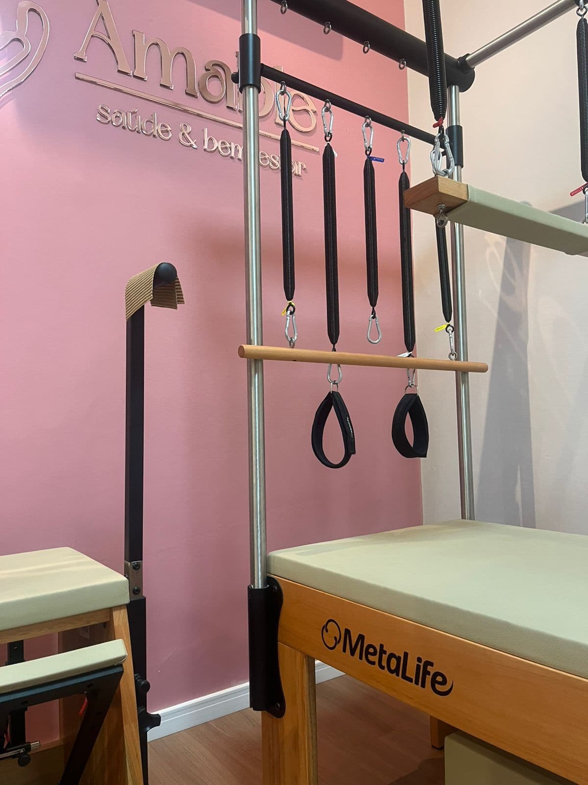 Detalhe do Cadillac Metalife - Equipamentos de Pilates Amable